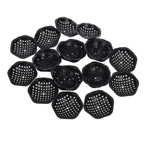 OUNONA Black Round Plastic Flower Pot Drainage Mesh Pads for Garden Plants, Lightweight, 20 Pieces for Better Water