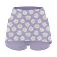 thumbnail image 5 of FASHOFT Tennis Skirt For Women Floral Printed Double Layer Skort With Pockets Elastic For Fitness And Casual Sports Wear Womens Athletic Skirts Purple, 5 of 7