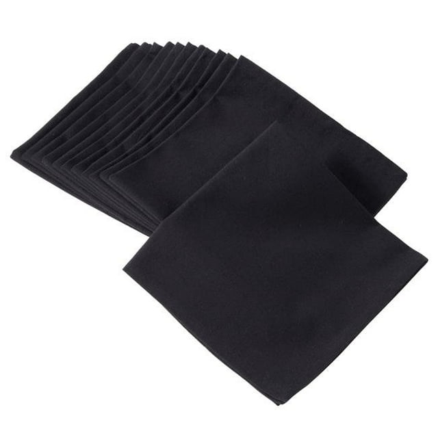 Serviettes de Table en Coton Carré à 100 %&44; Noir - Lot de 12