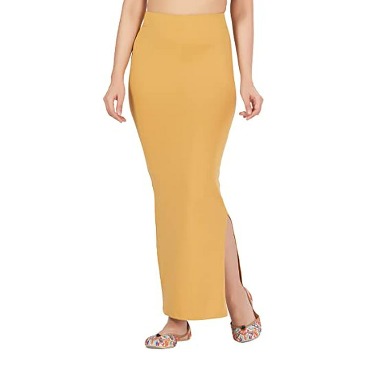 SAI DECORATIVE Women's Lycra Pure Cotton Stretchable Saree Shape wear  Petticoat Color:- Gold & Size:-4XL 
