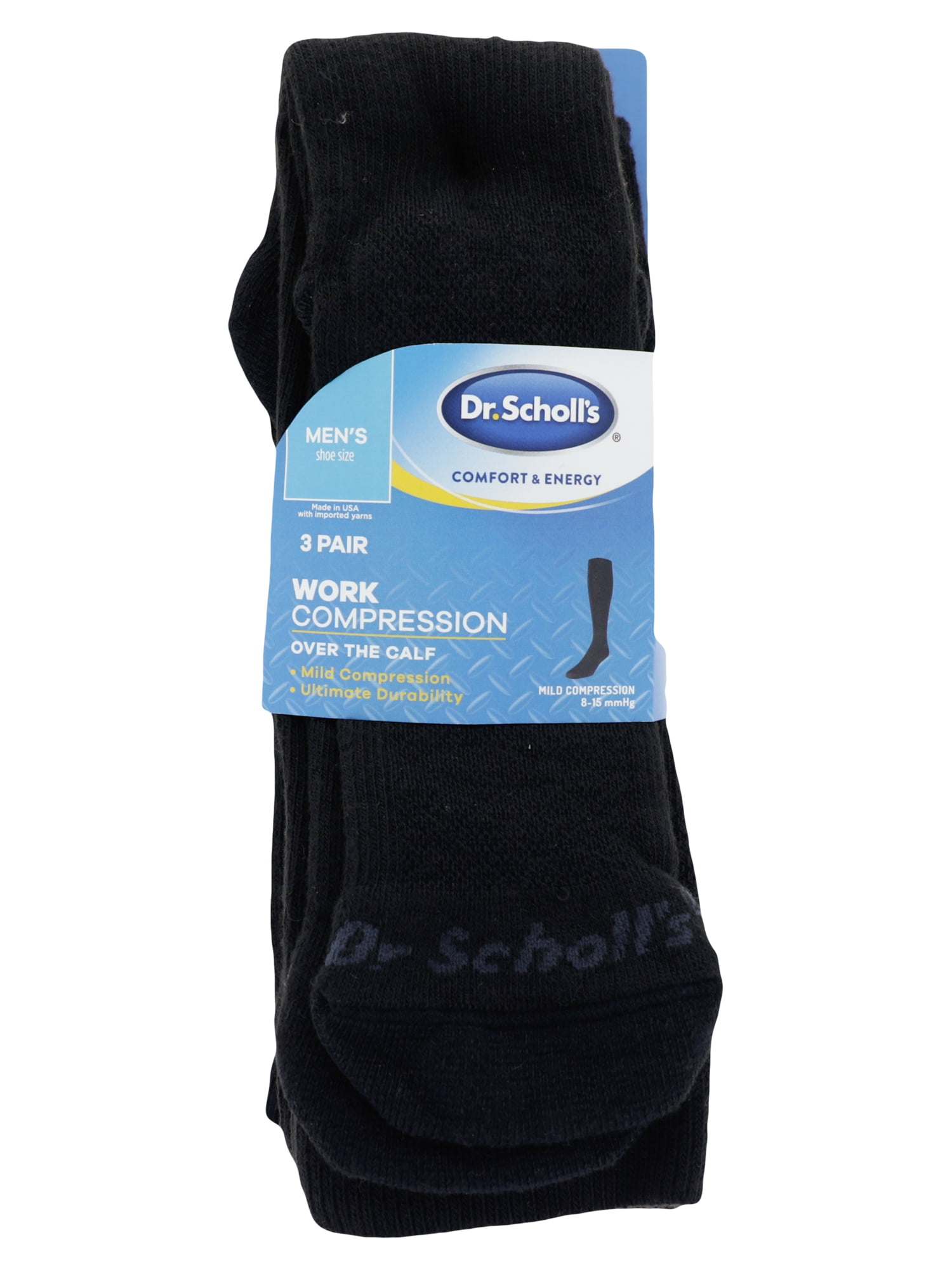Dr. Scholl’s Men’s Work Compression Over the Calf Socks, 3 Pack ...