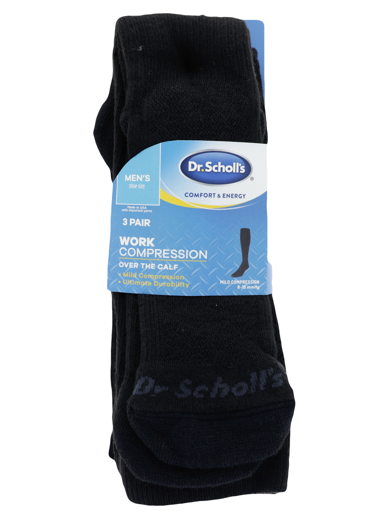 Dr. Scholl's Men's Big and Tall Work Compression Over the Calf Socks 3 ...