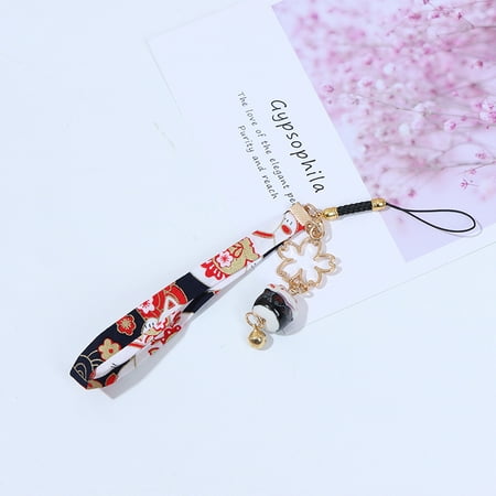Image of MageCrux Phone Strap Lanyards Daisy Flower Cat Bell Mobile Phone Hang Rope Charm Decor