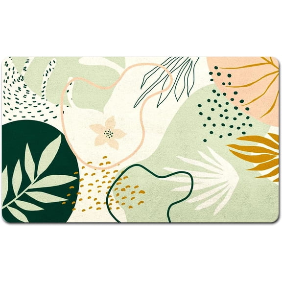 Pet Feeding Mat for Food and Water - Absorbent Dog and Cat Bowl Mat Protects Floors - Quick Dry, Non-Slip, Waterproof - 12"x20"