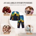 thumbnail image 6 of KLL Abstract Starry Sky Print Women's Long Sleeve Pajamas with Pants Sleepwear Loungewear 2 Set-X-Large, 6 of 7