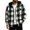 Black, variant on Plaid Hooded Shirt Jacket Buffalo Check Button Front Casual Outerwear S-2XL