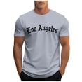 thumbnail image 2 of Zylanna Men's T-Shirts Tee, Crew Neck Short Sleeve Summer Letter Print Fashion Tops for Mens Gray, 2 of 5
