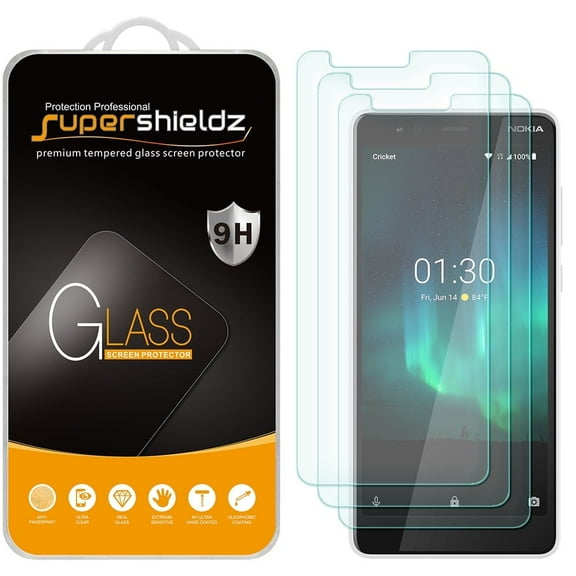 [3-Pack] Supershieldz for Nokia 3.1 C Tempered Glass Screen Protector, Anti-Scratch, Anti-Fingerprint, Bubble Free