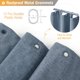 thumbnail image 3 of BTTN Cortina de ducha azul gris – Juego de cortina de ducha de tela con textura de lino con 12 ganchos de plástico, cortinas de baño decorativas impermeables de lujo para hotel, lavable a máquina, 72, 3 of 5