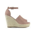thumbnail image 3 of BLISSFUL STEP Espadrilles Platform Heels Wedge Sandals Dust Pink 9, 3 of 7