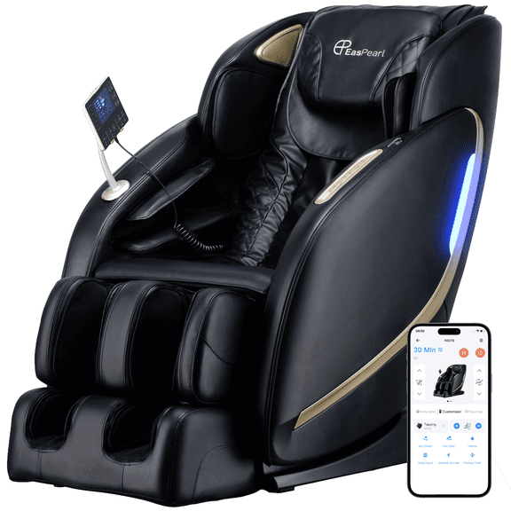 4D Full Body Massage Chair Zero Gravity Shiatsu Recliner with Heating, Feet, Thai Stretch Black