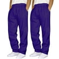 thumbnail image 2 of Mens Pants 2PC Casual Cotton Pants for Men, Straight Leg Lightweight Sweatpants with Pockets, Elastic Waist Lounge Pants for Running, Gym or Home Wear S-3XL, 2 of 4