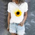 thumbnail image 2 of ZMHEGW Women T Shirts Loose Fit Sunflower Shirts For Cute Dandelion Graphics Summer Short Sleeve Tee Tops Womens Tshirts, 2 of 5