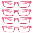 thumbnail image 2 of Womens Reading Glasses Wrap Around Neck Sleek Look Comfortable Fit in Coral 4 Pairs +1.00, 2 of 2