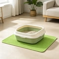 thumbnail image 4 of Cat Litter Mat, Cat Litter Box Mat, Waterproof Urine-Proof Non-Slip Litter Trapping Mat, Soft on Kitty Paws, Scratch-Resistant, Scatter Control, Easy to Clean (Green, 31x30''), 4 of 6