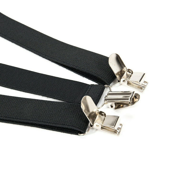 35mm Wide Men Suspenders High Elastic Adjustable 4 Strong Clips Suspender  Heavy Duty X Back Trousers Braces