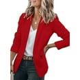 thumbnail image 3 of Haite Women Shawl Neck Button Blazers Slim Fit Single Breasted Cardigan Jacket Work Solid Color Open Front Business Jackets, 3 of 3