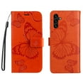 thumbnail image 2 of Feishell Compatible with Samsung Galaxy S23 FE (6.4 inch) Wallet Case with Wrist Strap,for Men Women,Butterfly Embossed PU Leather Flip Stand Card Slots Protective Phone Cover,Orange, 2 of 11