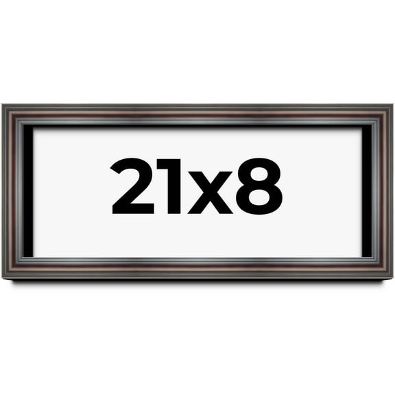 21x8 Shadow Box Frame Brown Cherry | 2.625 Inches Deep Pine Wood Traditional Shadowbox Display
