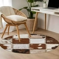 thumbnail image 4 of Round Rugs 4Ft, Brown Beige Round Area Rug Washable Indoor Throw Carpet, Vintage Art Plaid Farmhouse Checkered Soft Non Slip Circle Rug for Kitchen Nursery Room Home Decor Aesthetic, 4 of 8