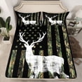 thumbnail image 2 of Castle Fairy Jungle Deer Twin Sheet Sets for Boys Girls,Abstract Camouflage Bedding, 2 of 7