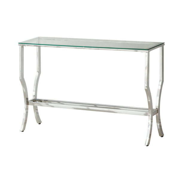 Rectangular Sofa Table With Mirrored, Glass Mirror Sofa Table