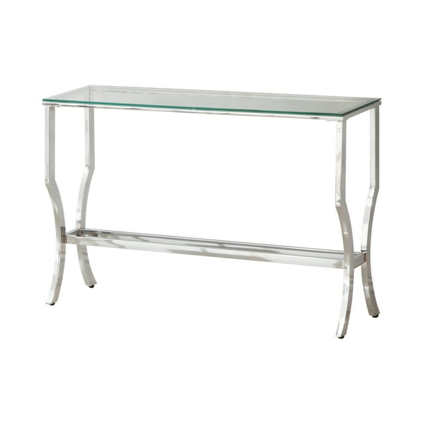 Rectangular Sofa Table With Mirrored Shelf Chrome Com Rectangular Sofa Table With Mirrored, Glass Mirror Sofa Table
