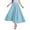 E-Light Blue, variant on QHFBli Women's Girls Elastic Waist Long Flowy Bohemian Cotton Casual Maxi Skirt for Summer Beach Holiday