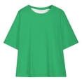 thumbnail image 6 of Boys & Girls Basic Tops Summer Short Sleeve T-Shirts Size 5-15 Teens Kids Casual Solid Color Pullover Loose Athletic Workout Tees, 6 of 8
