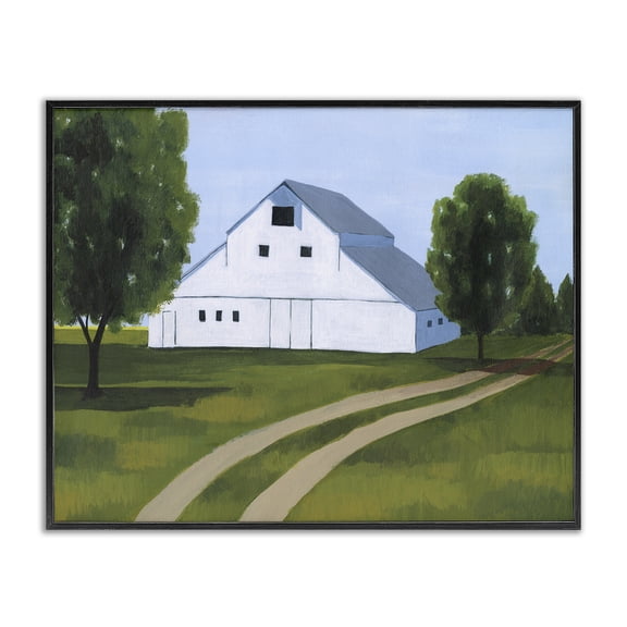 Stupell Industries Rustic Lodge Country Fields & Barn Black Framed Giclee Art, 14 x 11, by Grace Popp