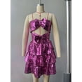thumbnail image 4 of Sequin Strapless Dress with Ruffle Details (S, Rose), 4 of 5