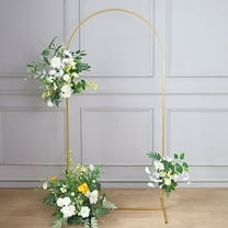 Balsa Circle Gold Metal Floral Display Frame Round Top Backdrop Stand Wedding Arch Party Events Decorations