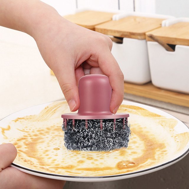 TIMIFIS Cleaning Brush Kitchen Multi-function Pot Washing Household Handle Short Handle Cleaning Brush Descaling Brush pring/Summer