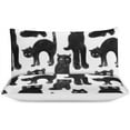 thumbnail image 3 of HAHDAXIA Black Cat Repeat Pattern Bedding Solid Comforter Set for All Seasons,3 Pieces(1 Comforter+2 Pillowcases),Soft Microfiber Bedding Set Twin(86"x70"), 3 of 7
