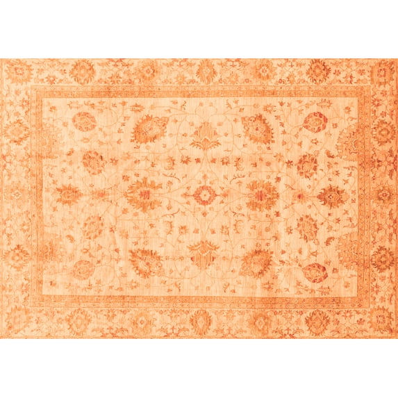 Ahgly Company Indoor Rectangle Oriental Orange Traditional Area Rugs, 4' x 6'