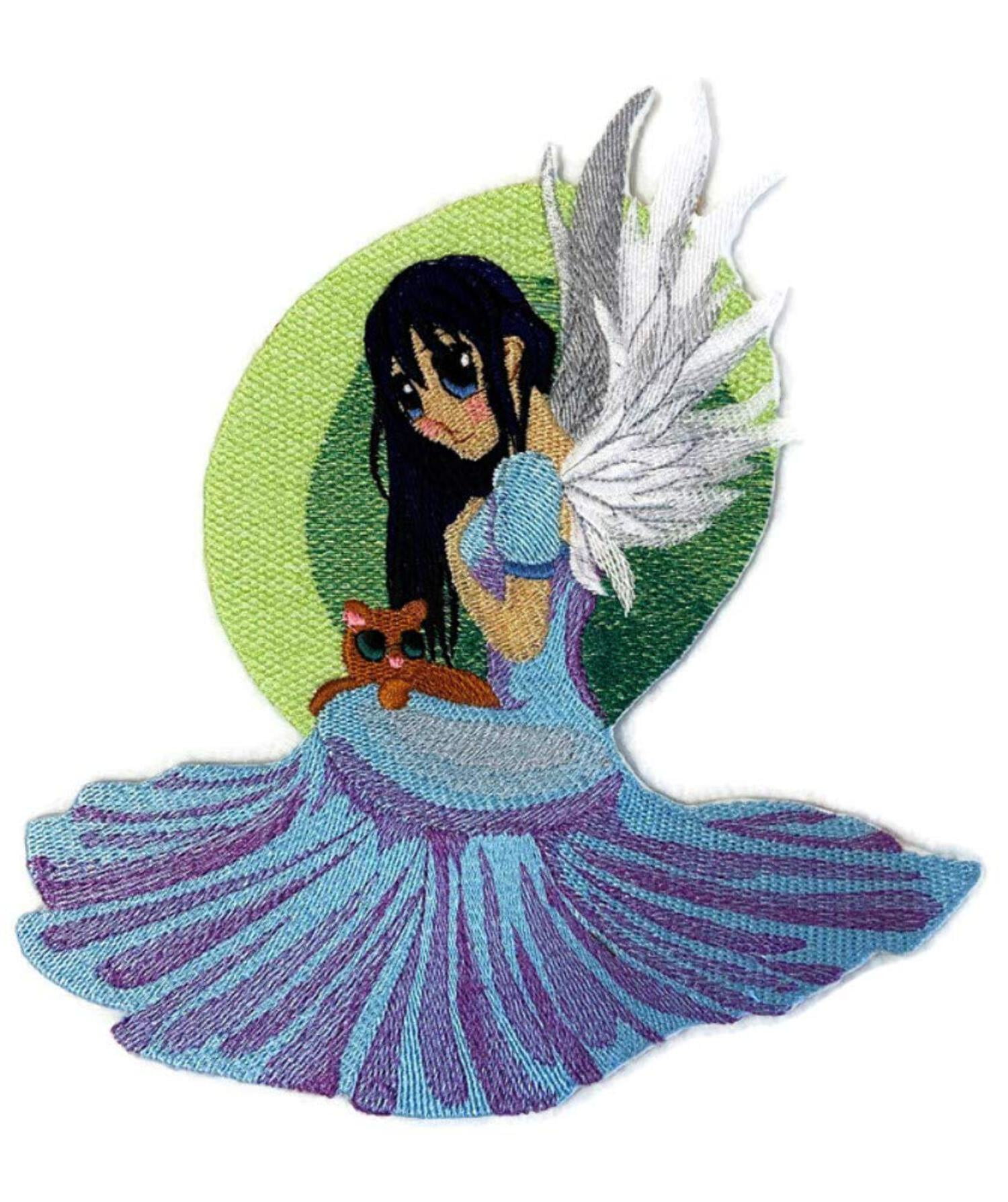 Nature Weaved in Threads, Amazing Fairy Anime [Lorelei Fairy ][Custom and Unique] Embroidered Iron on/Sew Patch (7" x 7.81") [Made in USA]