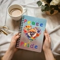 thumbnail image 3 of Peace Love Pride Pomeranian with Rainbow Sunglasses LGBT LGBTQ+ Spiral Bound Journal Pom Dog Lover Gifts 5x7in Spiral Notebook - 01004, 3 of 5