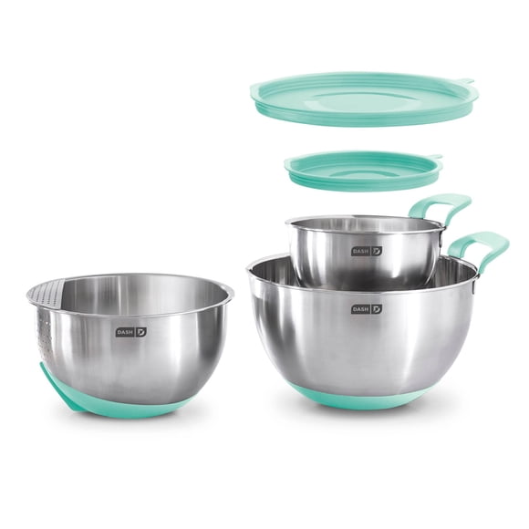 Cuencos para mezclar DASH de acero inoxidable con tapas de 1,5 L, 2,8 L y 4,7 L