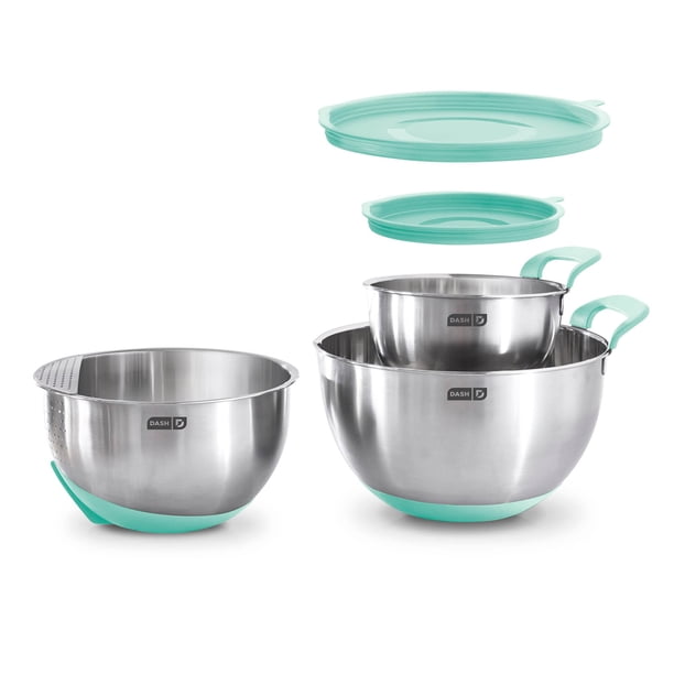 Cuencos para mezclar DASH de acero inoxidable con tapas de 1,5 L, 2,8 L y 4,7 L