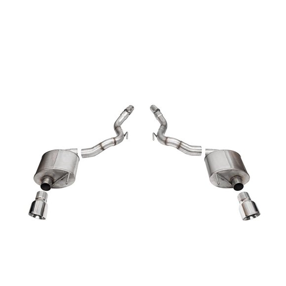 Corsa Performance Exhaust System Kit 21276 Touring Axle Back System; Stainless Steel; With Touring Sound Level Mufflers; 3 Inch Pipe Diameter; Dual Exhaust With Dual Exit; Dual Split Rear Exit