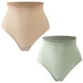 thumbnail image 2 of YWDJ Shaping Panties Women Briefs 2 Pack Breathable Lightweight High Waist No Show Ladies Comfortable Solid Color Large Size High Waist Warm Belly Hip Lift Thin Waist Panties Underwear Green,Beige XL, 2 of 9