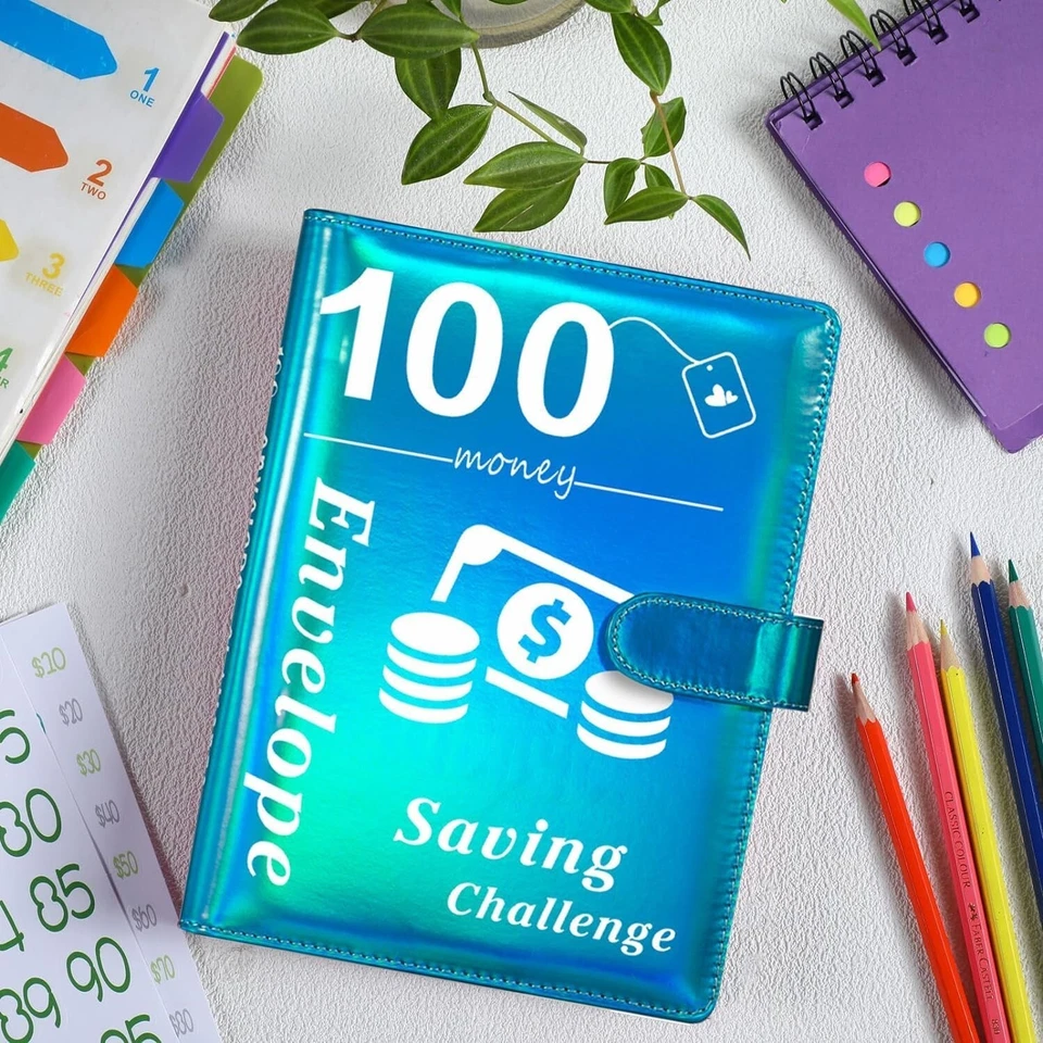 100 Envelopes Money Saving Challenge Binder, A5 Money Saving Book, Free Shipping