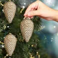 thumbnail image 5 of chaungfeng 3 Pieces Special Shaped Pines Cones Christmas Ornaments, 5 Inch Tree Pendant Plastic Decoration for Party Shopping Mall Holiday Window Scene Layout Car Hanging Decorations, 5 of 6