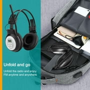 Personal FM Radio Headphones with Best Reception, TSV Wireless FM Radio Headset Ear Muffs Powered by AA Battery - Black