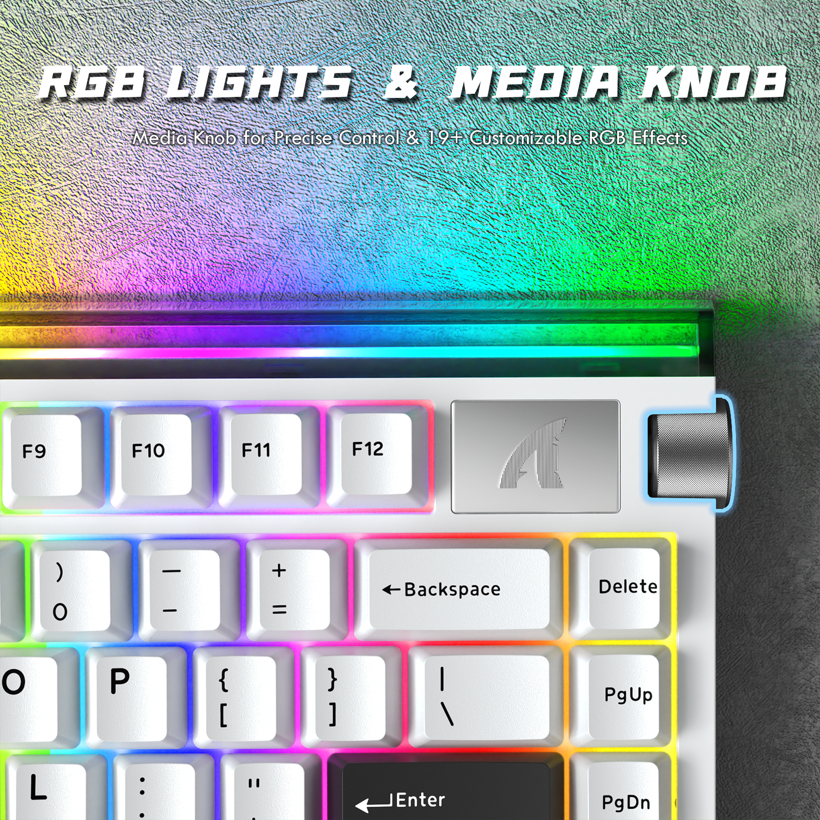 ATTACK SHARK R85 HE Wired 75% Hall Effect Rapid Trigger Mechanical RGB Gaming Keyboard with 8K Polling,0.05mm RT Accuracy,0.08MS Latency,Magnetic Switch,5 Layer Sound Damped,Driver for PC(Star White)