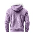 thumbnail image 6 of EliteGoogv Men's Fleece Hoodie Faux Fur Collar Pullover Sweatshirt Drawstring Kangaroo Pocket Long Sleeve Cozy Loose Fit Winter Top,M, 6 of 7