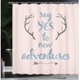 thumbnail image 3 of Ambesonne Adventure Shower Curtain, Calligraphic Words Antler, 69"Wx75"L, Blue Grey, 3 of 4