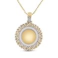 thumbnail image 2 of 14kt Yellow Gold Mens Round Diamond Cuban Link Circle Picture Memory Pendant 3-1/4 Cttw, 2 of 2