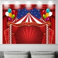 thumbnail image 3 of 8 x 6 ft Carnival Backdrop, Circus Theme Red Curatin Balloon Backdrop Carnival Photo Booth Props Kids Adults Birthday Baby Shower Party Decoration Banner Polyester, 3 of 5