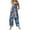 Blue, variant on Women's Christmas Printed Jumpsuit - Loose Casual Versatile Romper, Dark Green Size L